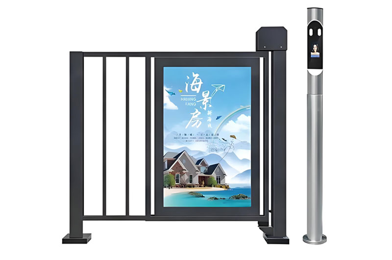 小区人行通道广告门 人脸识别广告门 小区小门